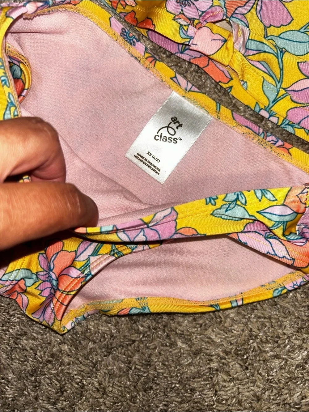 art class Yellow Floral Long-Sleeve Rashguard Two-Piece Swim Set